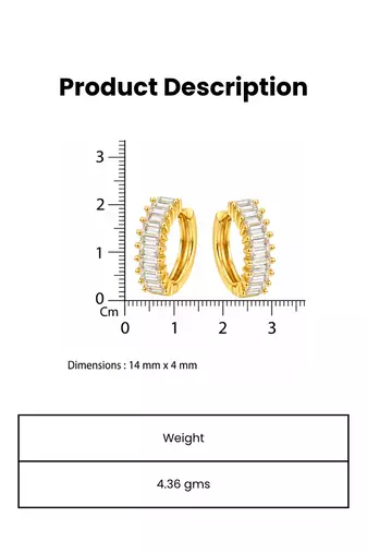 cosmic bar gold plated hoop earring