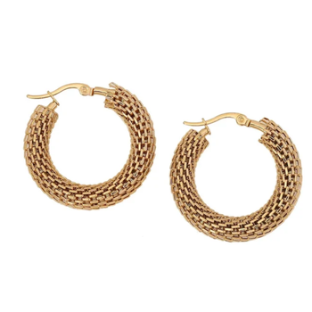cosmic webbing band gold plated hoop earring 1