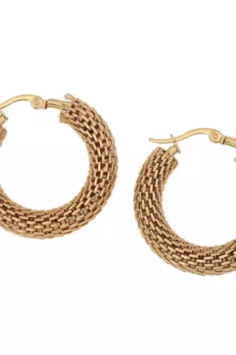 cosmic webbing band gold plated hoop earring