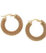 cosmic webbing band gold plated hoop earring