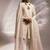 Ivory embroidered raw silk sherwani set with stole