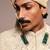 Ivory embroidered raw silk sherwani set with stole
