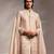 Light pink embroidered raw silk sherwani set with stole