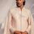 Light pink embroidered raw silk sherwani set with stole