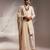 Ivory embroidered silk sherwani set with stole