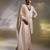 Ivory embroidered silk sherwani set with stole