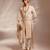 Light pink embroidered silk georgette sherwani set with stole