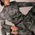 Charcoal grey embroidered linen satin achkan kurta set