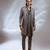 Moss grey embroidered linen satin achkan kurta set
