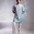 Ice blue embroidered chanderi bemberg silk kurta jacket set