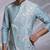 Ice blue embroidered chanderi bemberg silk kurta jacket set