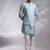 Ice blue embroidered chanderi bemberg silk kurta jacket set