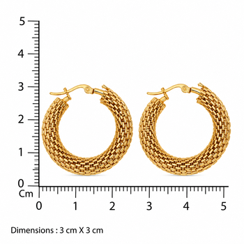 cosmic webbing band gold plated hoop earring 2