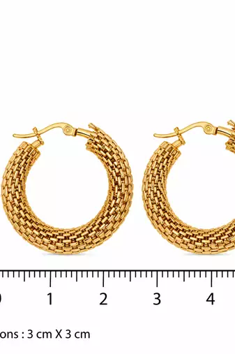 cosmic webbing band gold plated hoop earring