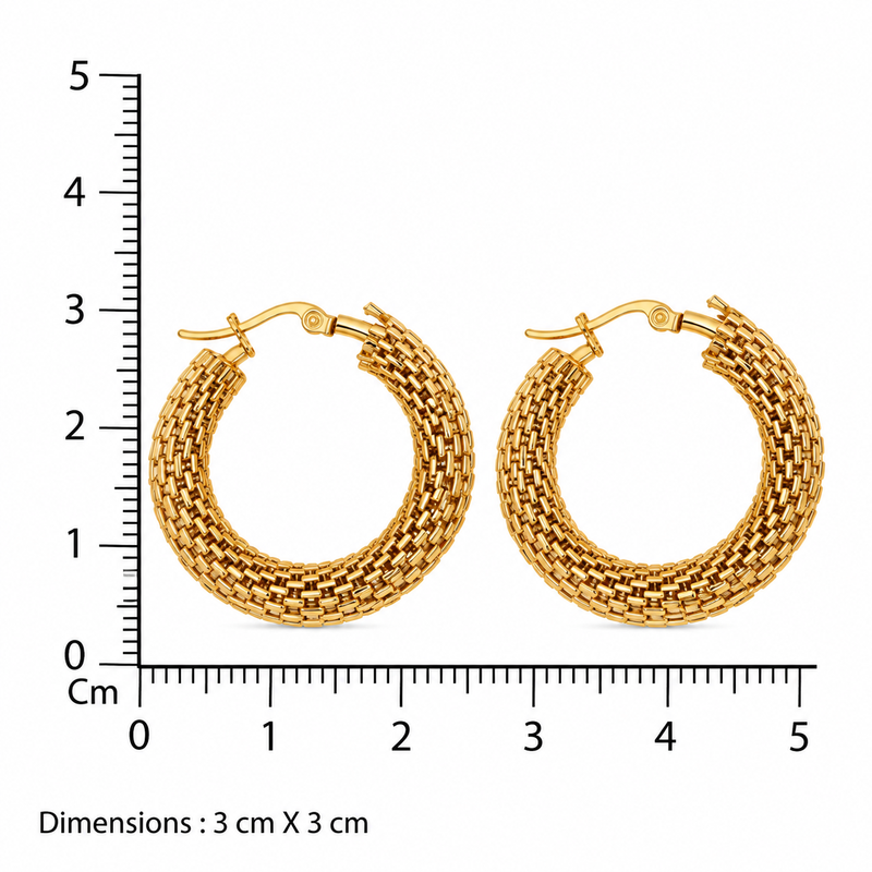 cosmic webbing band gold plated hoop earring