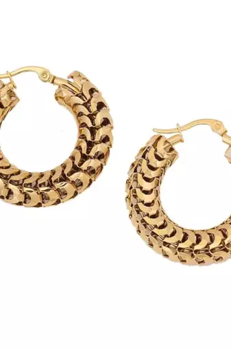 cosmic intertwined gold plated hoop earring