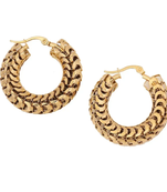 cosmic intertwined gold plated hoop earring