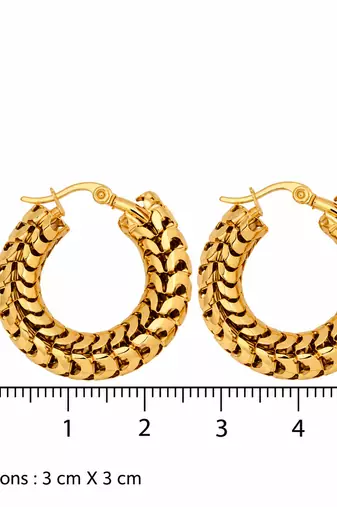 cosmic intertwined gold plated hoop earring