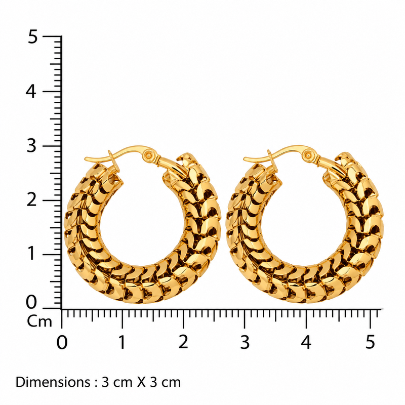 cosmic intertwined gold plated hoop earring