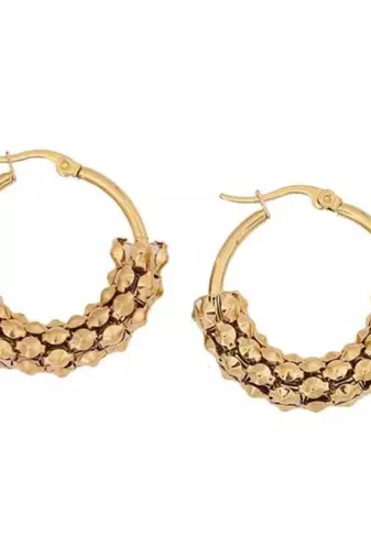 cosmic braided gold plated hoop earring