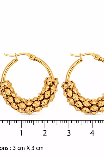 cosmic braided gold plated hoop earring