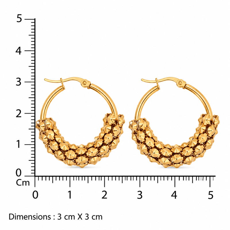 cosmic braided gold plated hoop earring