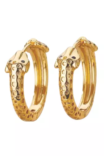 wildcats sleek cat gold plated hoop earring