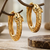wildcats sleek cat gold plated hoop earring
