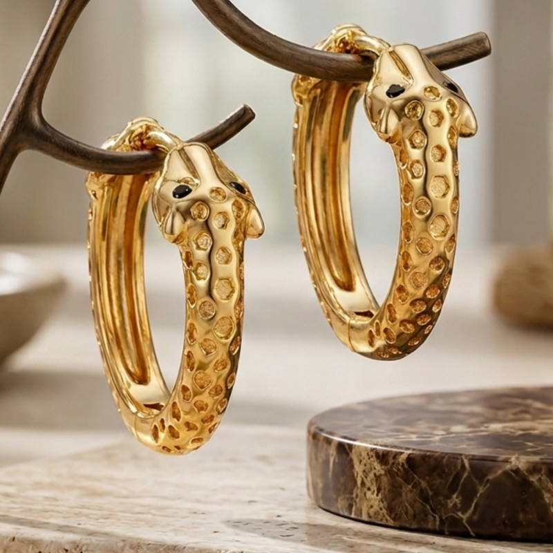 wildcats sleek cat gold plated hoop earring