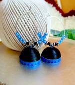 Black color ethnic hoops quilling jhumkas