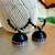 Black color ethnic hoops quilling jhumkas