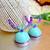 Light blue color ethnic hoops quilling jhumkas
