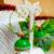 Green color ethnic hoops quilling jhumkas