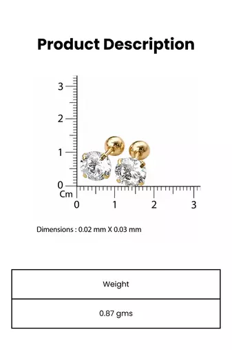 Sleek inlay solo gold plated stud earring