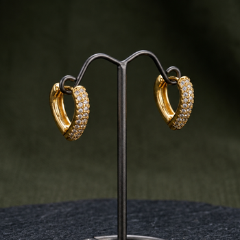 chic fusion chevron gold plated hoop earring 1