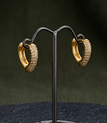 chic fusion chevron gold plated hoop earring