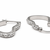 Heart shape crystal hoop earrings, silver tone, anti-tarnish