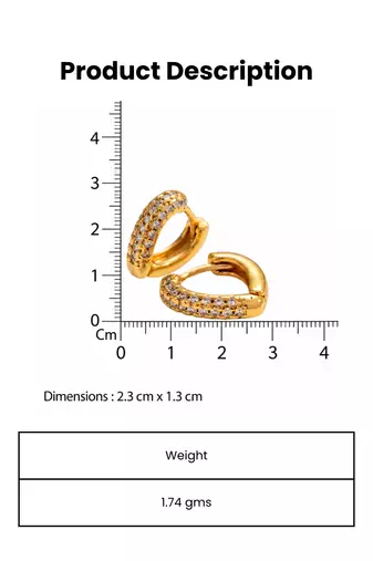 chic fusion chevron gold plated hoop earring