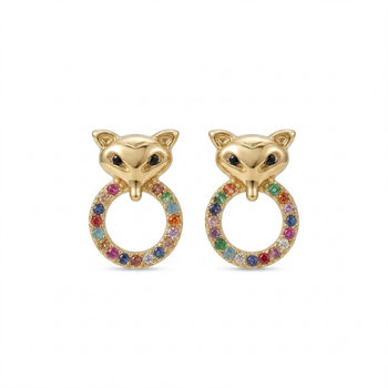 Kitty eyes gold plated stud earring 1