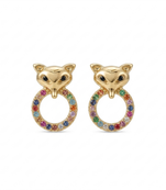 Kitty eyes gold plated stud earring