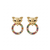 Kitty eyes gold plated stud earring