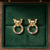 Kitty eyes gold plated stud earring