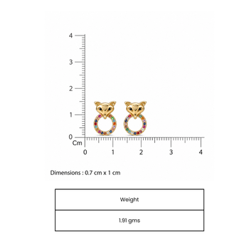Kitty eyes gold plated stud earring 4