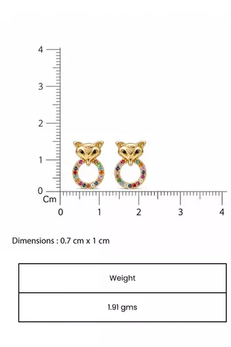 Kitty eyes gold plated stud earring