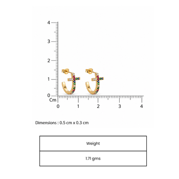 Hollow cuff gold plated stud earring 3