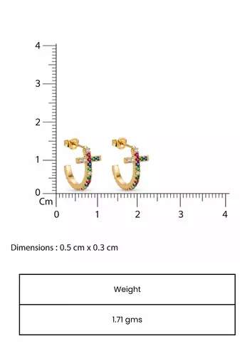 Hollow cuff gold plated stud earring