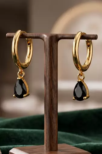 duchess drop, victorian style gold plated hoop earring