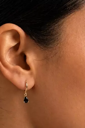 duchess drop, victorian style gold plated hoop earring