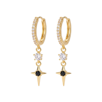 midnight bloom, victorian style gold plated hoop earring 1