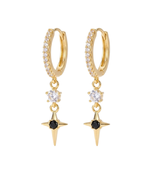 midnight bloom, victorian style gold plated hoop earring